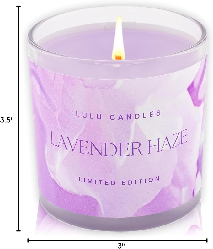 Lulu Candles | in The Clouds Collection | Lavender Haze | Spring Candle | Hand Poured in The USA | Highly Scented & Long Lasting (9 Oz. Gift Box)