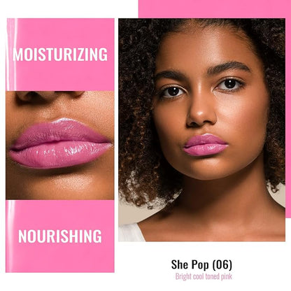 Oulac Moisture Shine Lipsticks Set - Red Orange Purple 3Pcs | Ultra Hydrating Juicy & Glossy, Soild Lip Gloss, Lightweight Smooth, Natural Look Best for Dry, Cracked and Chapped Lips, Vegan (05+06+07)