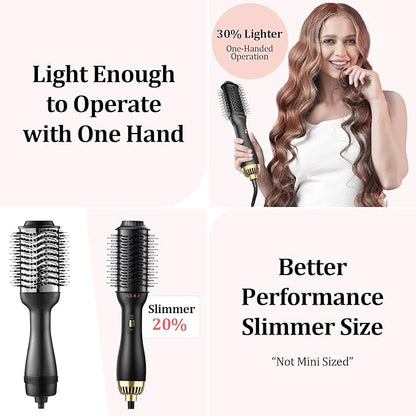 110~250V Dual Voltage Hair Dryer Brush for International Travel, EU/UK Plug Adapter & Travel Case Included, Europe Travel Essentials for Women