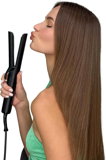 Airflow Styling Flat Iron, 2 in 1 Hair Straightener & Curler, Ceramic Plates, Tourmaline Coating, 360 Degree Air Vents, Sunny Styler - Black