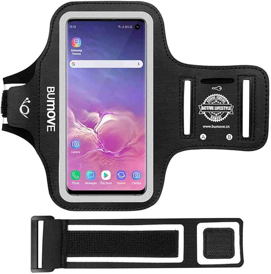 Armband for Galaxy S10e/A40/A5 2017/J3 2018 Gym Running Workouts Sports Phone Arm Band with Card Holder (Black)