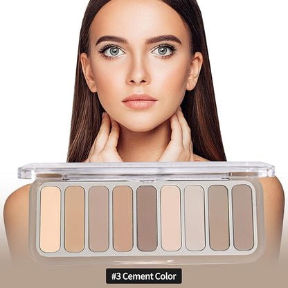 9 Colors Matte Naked Eyeshadow Palette Neutral Nude Smoky Eye Shadow Pallet Gray Taupe Brown High Pigmented Ultra-Blendable Waterproof Long Lasting Makeup Palettes Suitable for Older Women