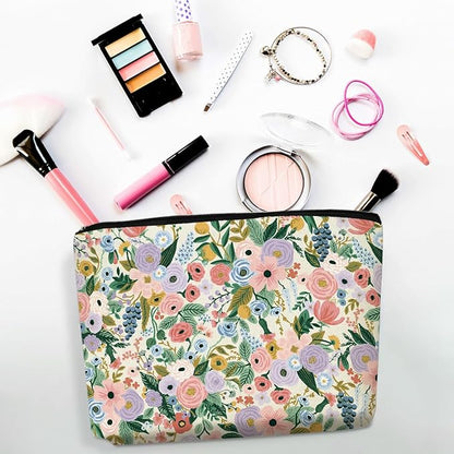 2pcs Aesthetic Floral Makeup Bags for Women, Cute Flower Aesthetic Cosmetic Bag, Coquette Travel Toiletry Bag, Portable Zipper Pouch Cosmetics Pouch Gifts for Women Girls