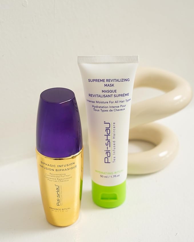 Pai-Shau Biphasic Infusion and Supreme Revitalizing Mask - Oil-Free Hair Rejuvenating Serum and Repairative Hair Treatment Suitable for All Hair Types