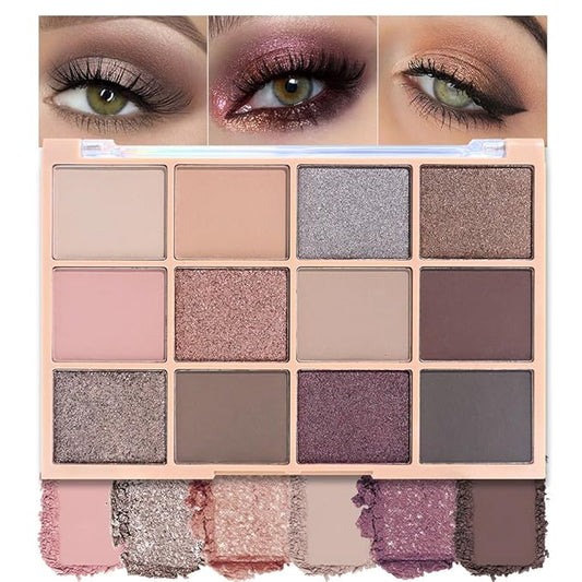 Neutral Smokey Eye Shadow Palette,Nude Silver Gray Cream Eyeshadow Palette,Make Up Pallets for Women Highly Pigmented Natural Eyeshadow for Eyes Long Lasting Naturing-Looking,Blendable,Vegan