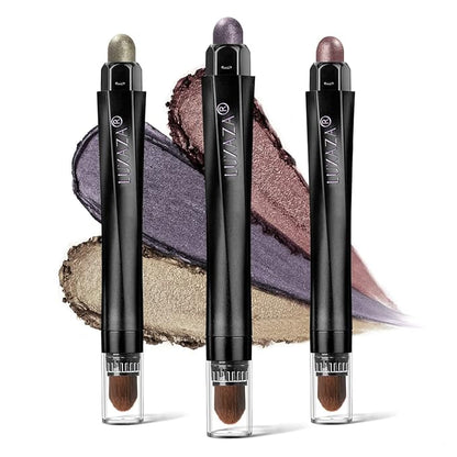 3PCS Cream Eyeshadow Sticks, Matte & Neutral Eye Shadow Makeup Pencil, Eye Brightener Highlighter, Waterproof & Long Lasting Shadow Stick & Eyeliner Set