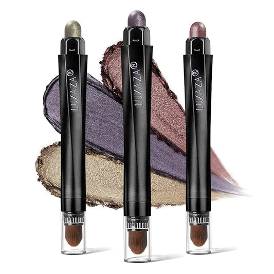 3PCS Cream Eyeshadow Sticks, Matte & Neutral Eye Shadow Makeup Pencil, Eye Brightener Highlighter, Waterproof & Long Lasting Shadow Stick & Eyeliner Set
