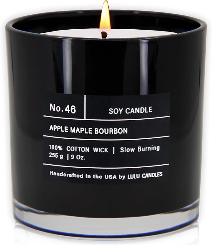 Lulu Candles | Apple Maple Bourbon Candle | Smells Like Fall | Luxury Scented Soy Jar Candle | Hand Poured in The USA | Highly Scented Long Lasting (9 Oz.)