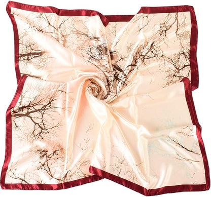 35 x 35 Women's Fashion Pattern Large Square Silk Like Hair Scarf Head Sleeping Wrap Satin Neck Bandana for Gift…