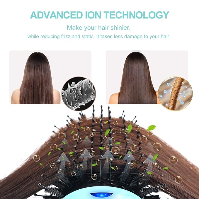 Hot Air Brush, Aima Beauty Professional One Step Hair Dryer & Volumizer 4 in 1 Upgrade Anti-Scald Negative Ionic Technology for All Hair Types, Light Green