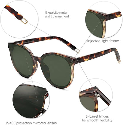 SOJOS Oversized Round Sunglasses for Women and Men