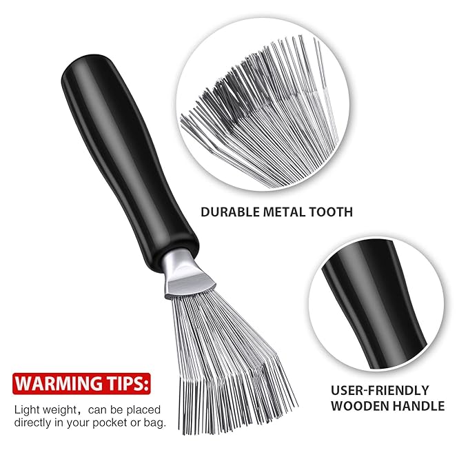 Boao 2 Pieces Hair Brush Cleaning Tool Comb Cleaner Brush Mini Comb Cleaning Hair Remover Tool for Removing Dust Home and Salon Use(Black Color)
