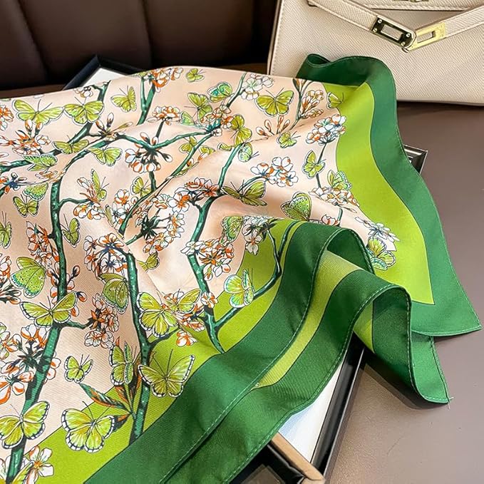 100% Pure Mulberry Silk Scarfs 26"x26" Square Scarf Women Neckerchief Headscarf hair scarf bandana Gift Packed