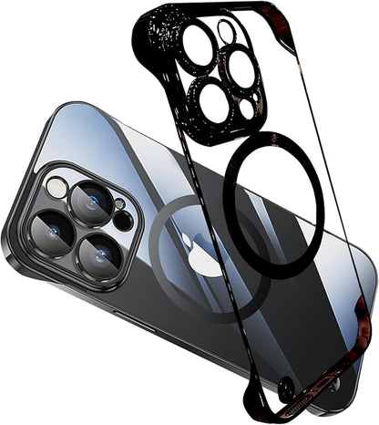 Compatible iPhone 16 Pro Silicone Minimalist Case with Camera Lens Bumper, Frameless Design, Ultra Thin and Shockproof, Simple and Practical Impact Protection. Black