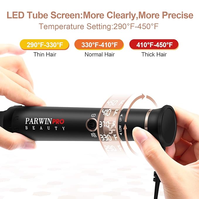7-in-1 Infrared Curling Iron Wand Set, Dual Voltage Curling Wand with Temperature Control, Auto Shut Off, Hair Curler for Wavy/Air Bang/Ringlet/Spiral with Glove and 2 Hair Clips