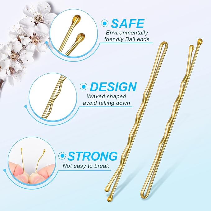 MORGLES 2.75"Long Bobby Pins for Thick Hair, 120PCS Large Bobby Pins Blonde for Women Girls with Box