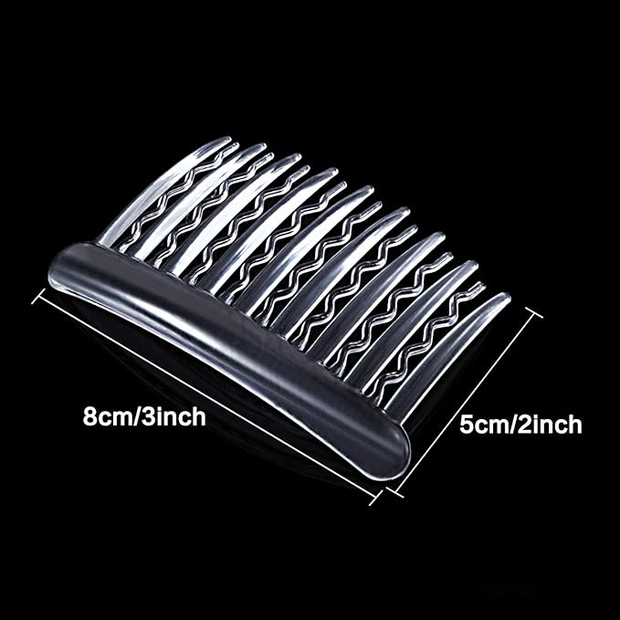 12 Pieces Plastic Teeth Hair Combs Tortoise Side Comb Hair Accessories(Transparent)
