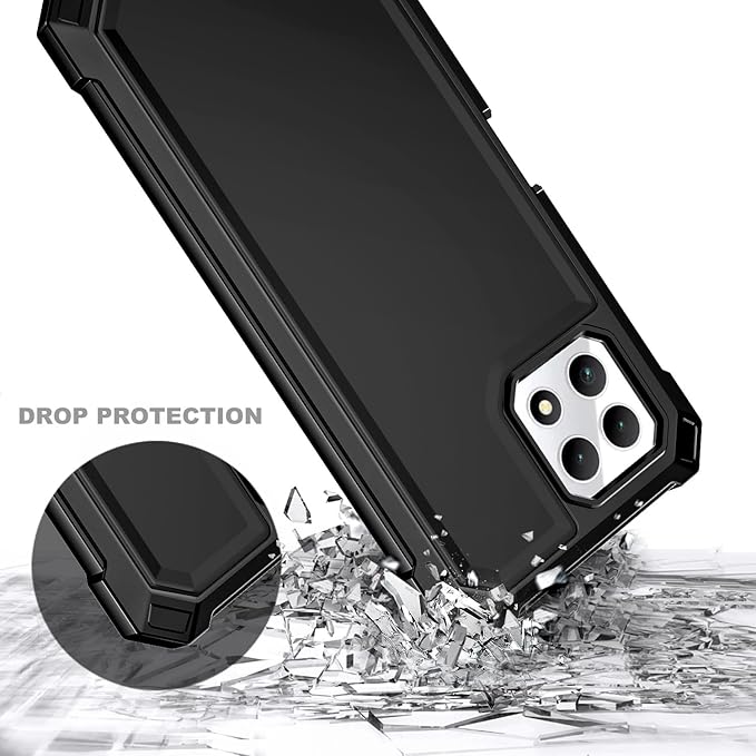 NZND Designed for T-Mobile REVVL 7 5G Case with [Built-in Screen Protector], Full-Body Shockproof Protective Rugged Bumper Cover, Impact Resist Phone Case (Black)
