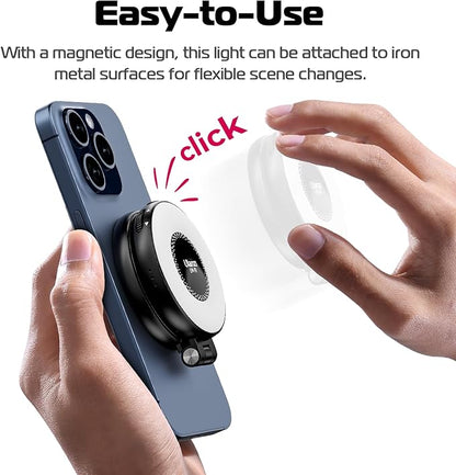 ULANZI Magnetic Selfie Light White, LED Fill Light Compatible with Magsafe, LED Selfie Ring Light Included Sticky Ring for Phones, for Selfies/Photography/TikTok/Zoom Calls/Video Conference Color