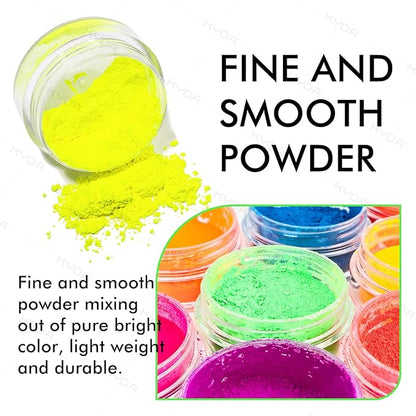 Ownest 12 Boxes Pigment Nail Powder, Colorful Fluorescent Color Nail Pigments Dust Nail Glitter Gradient Iridescent Nail Art Decoration, Neon Nail Powder, High Pigment for Eyes Body Paint
