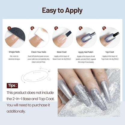 10ml Glitter Nail Polish Set 6 Colors Glitter Effect All Seasons Neutral Color Quick Dry Nail Polish Set for Women Salon DIY Nail Art