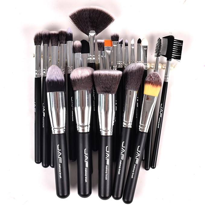JAF Makeup Brush Set Professional 24 Pcs Synthetic Make Up Brushes with Case Bag
