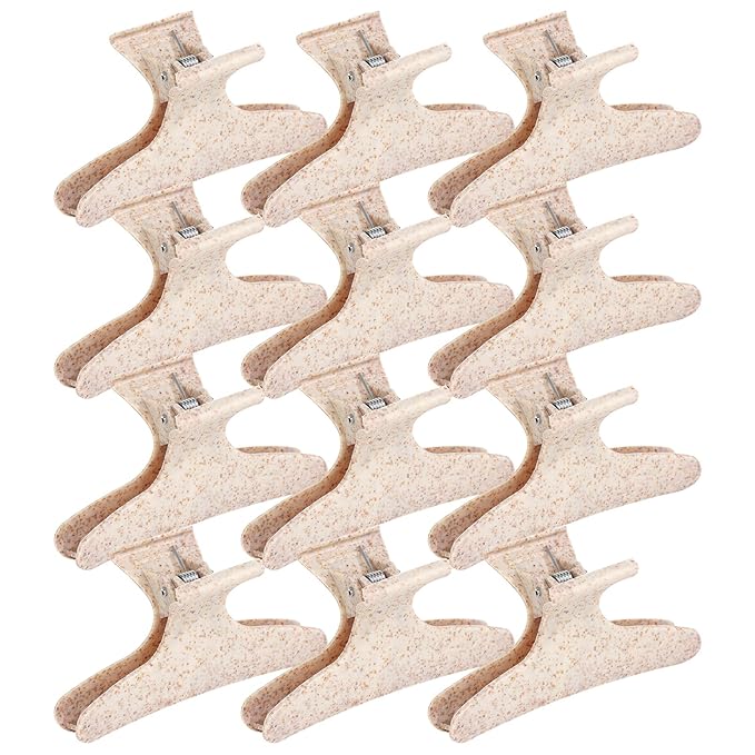 Ondder Beige Butterfly Hair Clips for Styling Sectioning Pro Salon Butterfly Plastic Claw Clips Hair Styling Clip Barber Clips for Cutting, Coloring Hair, Hair Accessories for Women Girls