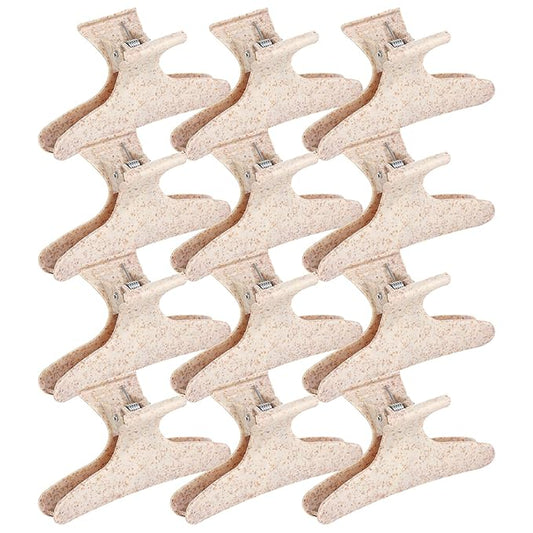 Ondder Beige Butterfly Hair Clips for Styling Sectioning Pro Salon Butterfly Plastic Claw Clips Hair Styling Clip Barber Clips for Cutting, Coloring Hair, Hair Accessories for Women Girls