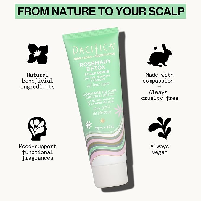 PACIFICA Rosemary Detox Scalp Scrub by Pacifica for Women - 4 oz Scrub, White