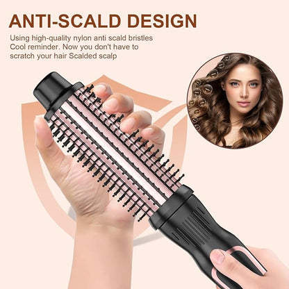 1.25 Inch Thermal Brush for Blowout Look, Heated Round Brush with Dual Voltage & Adjustable Temperature, Smooth & Voluminous Curls, Travel-Friendly Hair Styling Tool