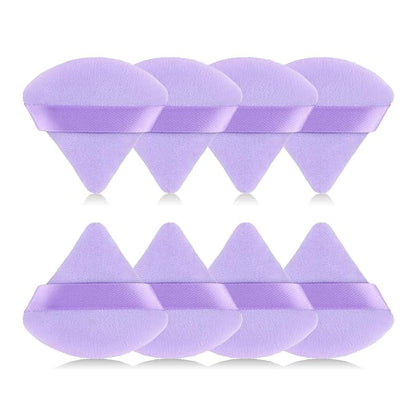 8pcs Triangular Powder Puff Face Soft Velvet Makeup Puff for Loose Powder Body Powder Makeup Sponge for Contouring Wet Dry Foundation Blender Sponge Beauty Makeup Tool.(Purple)