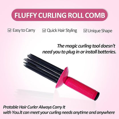 2024 New Curly Hair Styler Tool - Curling Roll Comb with Fluffy Curl Effect, Professional Hair Salon Quality