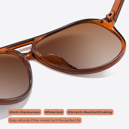 livho Trendy Polarized Aviator Sunglasses Women Men, Retro Sun Glasses for Women Men 2025, Oversized UV Protection Shades