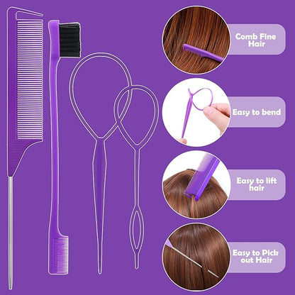 24 Colors Rubber Bands for Hair, 2300 Pcs Elastic Hair Bands Baby Girl Hair Ties Mini Hair Rubber Bands with 5 Hair Styling Tools 20 Hair Clips Hair Accessories for Toddler Baby Girl Kids