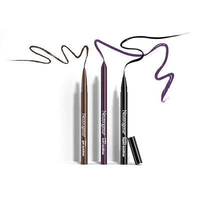 Neutrogena Intense Gel Eyeliner with Antioxidant Vitamin E, Smudge- & Water-Resistant Eyeliner Makeup for Precision Application, Dark Brown, 0.004 oz