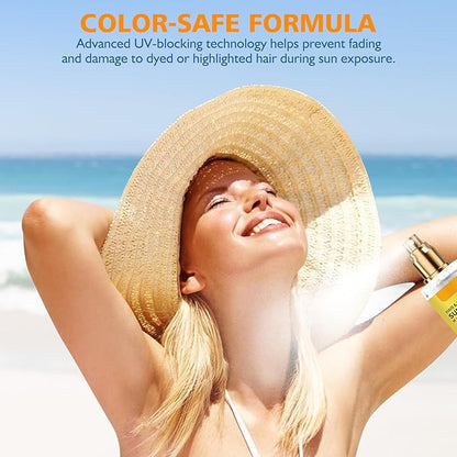 2PC Ultimate Hair & Scalp Sunscreen Spray SPF 30, Hair Sunscreen Spray UV Protection | Color-Lock UV Shield for Dyed/Highlighted | Beach & Pool Essentials | Defense Against Fade & Dryness