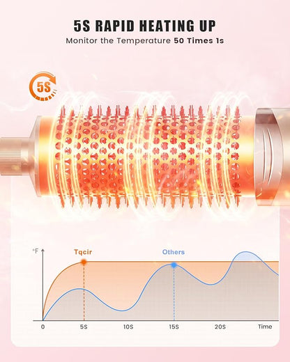 8-in-1 Professional Hot Air Styler&Hair Dryer Brush, Powerful Multi-Styler with Auto-Wrap Curler with Storage Case, Fast Drying Curling Straightening Volumizing Without Heat Damage