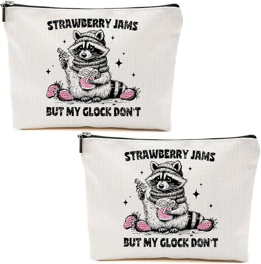 2pcs Raccoon Makeup Bag Sarcastic Humor Cosmetic Bag Funny Pun Animal Raccoon Gifts for Women Friends Sisters Bestie Coworkers Mom Christmas Birthday Gifts Travel Toiletry Bags