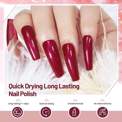 10ml Glitter Nail Polish Set 6 Colors Glitter Red Glitter Pink Glitter White Nail Polish Set for Nail Art
