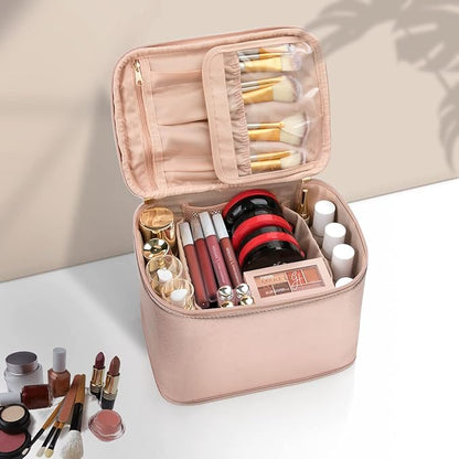 OCHEAL Makeup Bag, Large Travel Makeup Bag Cosmetic Bags for Women Traveling Washable Make Up Bag Organizer Case -Large Rose Gold