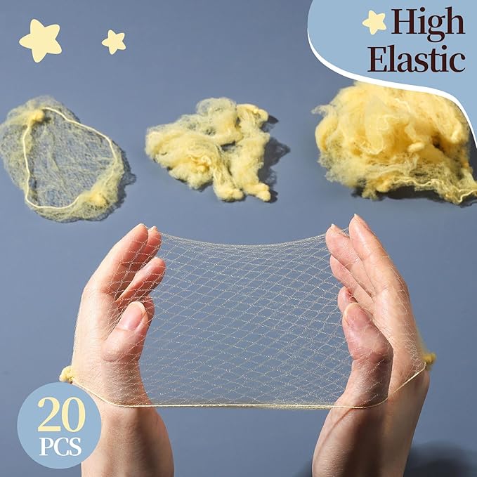 FANDAMEI Hair Net for Kids, 30cm Invisible Hair Nets 20PCS with 40PCS U Shaped Hair Pins, Hair Nets for Buns, Bun Hair Nets for Ballet Girls Hair Accessories Set for Women, Girls-Gold