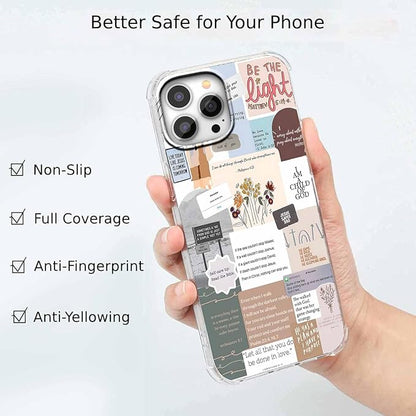 Case for iPhone 12 Pro Max with Christian Design,Christ Jesus Quotes Verse Collage Pattern,Trendy Soft TPU Bumper Phone Cover(12pm,Bible)