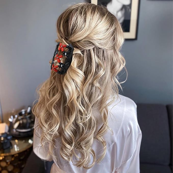 5 Pieces Stretchy Magic Hair Comb Adjustable Elastic Comb Hair Clip for Women Girls No Crease Hair Pins Vintage Hair Bun Maker Hair Accessories for Curly Thick Wavy Hair Ponytail