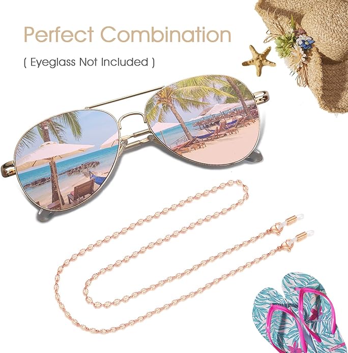 SAM & LORI Stylish Eyeglass Chain for Women-Silver/Gold/Rosegold/Black