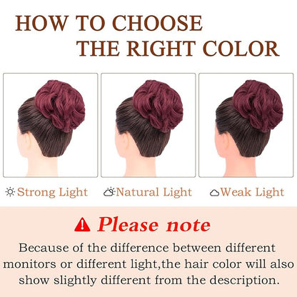 MORICA 1PCS Messy Hair Bun Hair Scrunchies Extension Curly Wavy Messy Bun Hair Synthetic Chignon Hairpieces for Women(BUG#)