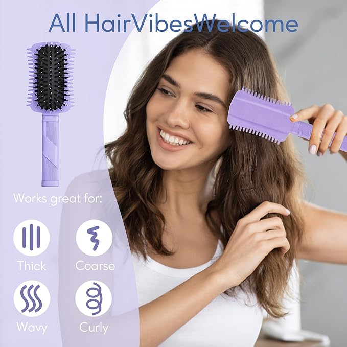 Curly Hair Brush Defining, Volume Curl Defining Brush for Effortlessly Detangling Shaping and Styling Women's Curls, Reduce Pulling (Purple 1PC)