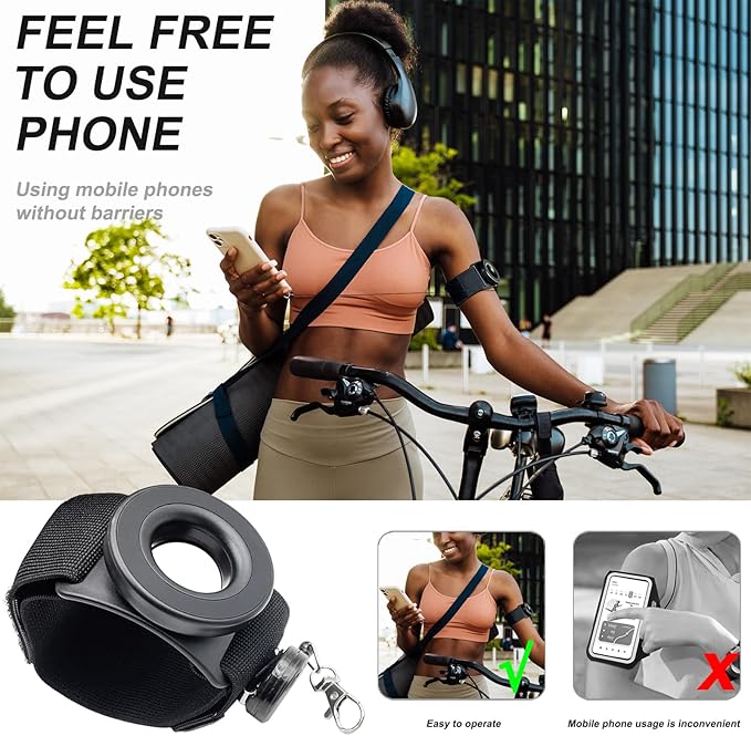 Magnetic Running Phone Holder for iPhone, extendable Anti Drop Rope 360 ° rotatable Magnetic arm with, Double arm Straps,Wristband, Phone Holder, for All Call Phone,iPhone/Sumsung