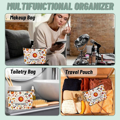 4PCS Basketball Gifts Cosmetic Bag Toiletry Bag Birthday Graduation Makeup Bags for Women Basketball Gifts for Girls Women Girlfriend Basketballs Lover Fan