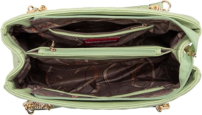 Montana West MEDIUM Tote Bag for Women Quilted Chain Handbags Shoulder Purse