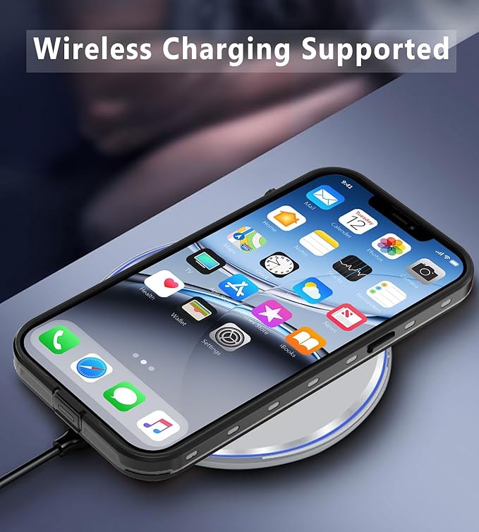 Design for iPhone 12 Pro Max Case Waterproof, Full Body Underwater Dustproof Shockproof Case Built-in Screen Protector - Clear